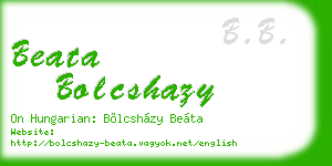beata bolcshazy business card
