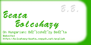 beata bolcshazy business card